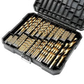 230 Pcs Drill Bit Set(1/16“-1/2”), 135° Tip Titanium Coated High Speed Steel, Twist Drill Bit Kit for Iron, Aluminum Alloy, Copper, Wood, Plastic, with Hard Storage