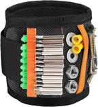 vidsel Magnetic Tool Holder Belt & Wrist-Band (15 N38 Magnets), Adjustable Work Gadget for Electricians/DIY/HVAC, Screws, Nails, Drill Bits Organizer, Birthday Gift for Men, Dad, Husband, Black