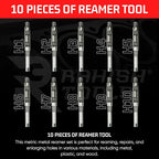 Adjustable Hand Reamer Tool H1 to H10 Sizes - 3/8" to 15/16” Reaming Tool for Precise Hole Finishing with Carbon Steel Blades - Hand Tools Reamers for Metal & Wood - 9.52mm - 23.81mm