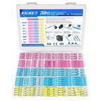 Kuject 260PCS Heat Shrink Wire Connectors Kit, Electrical Waterproof Crimp Butt Terminals, Insulated Spade Connectors for Automotive Marine Boat Truck, Include Rings Forks Spade Butt Splices