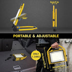 8400LM Super Bright LED Work Light, 70W Worklight with 16.4FT Cord, 180° Adjustable Stand, IP65 Waterproof Flood Light for Outdoor/Indoor Job Site Construction, Garage Lighting