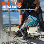 Berserker 1700W 25-Pound SDS-Max Demolition Jack Hammer, 1-9/16" 14-Amp Corded Electric Heavy Duty Demo Chipping Hammer Concrete/Pavement Breaker with Carrying Case Flat Chisel Bull Point Chisel