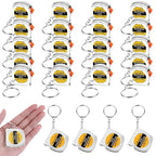 24 Pieces Tape Measure Keychains, 1.5 Inch Functional Mini Tape Measures with Stable Slide Lock Construction Party Favors Tape Measure for Birthday Party Favors Gift Bag Fillers Prize 1 m/ 3 ft