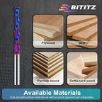 1/4 Upcut Spiral Router Bit 1/4 Inch Shank 2 inch Cutting Length with Extra Long Life Coating CNC Router Bits End Mill for Wood Cutting, Slot Mortise, Engraving