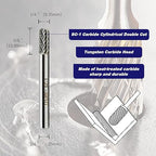 Premium Solid Carbide Rotary Burr, 1/4" Shank, SC-1 Cylindrical Ball Nose, Professional Grade Cutter for Metal, Wood & Plastic, Ideal for Deburring, Grinding & Detailing by LU&MN