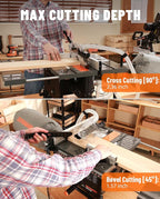 DTS02M Table Saw, 98% Dust Collection Rate, 15AMP with 8.5 inches Blade, 0-45° Bevel Cut for 1.77-2.36 inches Depth, On-tool Storage, Mini Table Saw Ideal for Woodworking & DIY