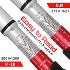 1 Inch Torque Wrench, 24 Tooth Torque Wrench 1'' Drive 200-1000FT.LB/271-1356.7N.M with a Solid Storage Case