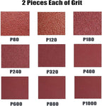 1x30 Inch Sanding Belts, 1 x 30 Aluminum Oxide Sanding Belt Assortment for Belt Sander, 2 Each of 80 120 180 240 320 400 600 800 1000 Grit,18 Pack (1x30in)