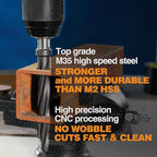 4pcs Bridge/Construction Reamer Set, 3/8", 1/2", 5/8", 3/4”, M35 HSS Taper Chucking Reamer Drill Bit for Steel Alloy Aluminum Metal Wood Plastic, 3/8" or 1/2" Shank, to Enlarge/Align Holes