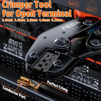 PEBA Crimping Tool Kit, 20 Types Spade Connectors, Ratchet Crimping Pliers AWG 24-14 for 2.8mm 3.5mm 3.9mm 4.8mm 6.3mm Open Barrels Pin Terminal | Speaker Connectors Terminal - Crimper Tool Kit