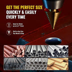 ZELCAN 10 Sizes Titanium Step Drill Bit, 1/4 to 1-3/8 Inches High Speed Steel Drill Cone Bits for Sheet Metal Hole Drilling Cutting, HSS Multi Size Hole Stepped Up Unibit for DIY Lovers Electrician
