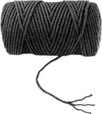 4mm x 300 Feet Black Jute Rope, Twine for Gardening Tomato Climbing Plant Tie Floristry Crafts Gift Wrapping Packing Decor