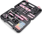 Amazon Basics Household Tool Kit With Storage Case, 142 Piece, Pink, 13.39 x 9.25 x 2.95 inch