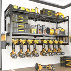 SOYEEZE Power Tool Organizer - 8 Drill & Screwdriver Wall Mount, 3 Layer Storage Rack with Hammer & Plier Holder