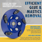 5" PCD Grinding Wheel for Epoxy, Glue, Mastic and Paint, 5 Crushed Chip PCD Segments, 7/8"-5/8" Non-Threaded Arbor