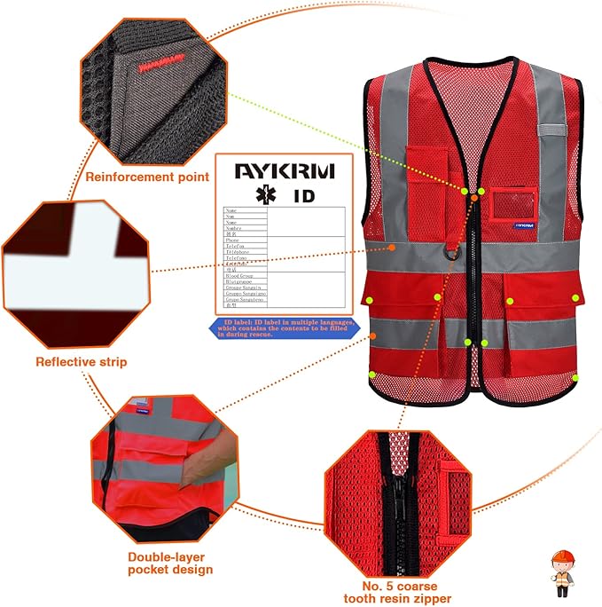 Construction red vest