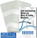 Premium Wire Marker Book, Vinyl-Coated, High-Tack Adhesive, Electric Panel Wire Label Stickers- Blank Self-Laminating Write on Labels, 6 Labels on Each Page, 10 Pages, 1 Book (Pack of 25)