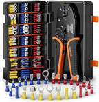 SOMELINE Electrical Connectors Crimping Tool Set, Ratchet Terminal Crimper 22-10 AWG, with 26 Sizes Ring Spade Butt Piggyback Insulated Connectors, Wire Crimp Tool Kit