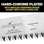 Jameson 8 Inch Folding Pruning Hand Saw for Single Hand Use with Tri-Cut Blade and Slip Resistant Grip, Professional Grade Knife