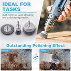 Rocaris 28 Pack Wire Wheel Brush, Carbon Steel & Twist Knot Cup Brush, Wheel Brush, Pen Brush Set with 1/4-Inch Round Shank for Rust Removal, Corrosion and Scrub Surfaces, Grey