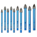 Masonry Drill Bit BRSCHNITT 3/16",1/4"*4,5/16"*2,3/8"*2,1/2" Carbide Tips Concrete Drill Bit Set for Pots Bottles Ceramic Tile Glass Brick Ceramic Triangle Shank