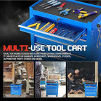 7-Drawer Rolling Tool Chest,Metal Rolling Tool Chest with Wheels and Locking Tool Box,Portable Metal Tool Box for Warehouse,Garage, Repair Shop, Workshop (Blue, 7-Drawer)