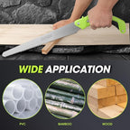DNA MOTORING 15.5in Hand Pruning Saw, Hand-Held Garden Saw, Straight Blade Waist Saw for Tree Branches Trimming, Gardening, Woodworking, w/Scabbard, TOOLS-00593