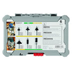 BOSCH RBS006TES 6-Piece (Universally Compatible Accessory) Carbide-Tipped Trim and Edging Router Bit Assorted Set