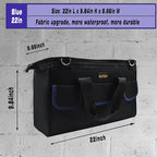 22 Inch Tool Bag, Waterproof Wide Mouth Tool Kit, Heavy Duty Tool Bag Organizer With Shoulder Straps, Tool Storage Package For Men/Women (22IN DarkBlue)
