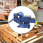 WFLNHB 6" Bench Vise Table Top Clamp Press Locking Swivel Base Heavy-Duty for Crafting Painting Sculpting Modeling Electronics Soldering Woodworking and Fishing Tackle