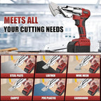 Cordless Sheet Metal Cutter Brushless for Milwaukee 18v Battery(Tool Only), Metal Shears 360 Degree Pivoting Head, Electric Metal Scissors for Cutting Stainless Sheet, Metal, Iron, 221 Ft-Lbs Torque