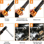 1/4-Inch Drive Click Torque Wrench Set, 33Pcs Bike Torque Wrench (1-25 N.M/10-222.5IN.LB), Bike Torque Wrench Set with Extension Bar for Bicycle Maintenance
