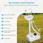 YITAHOME Upgrated Portable Sink Camping Hand Washing Station with 17 L Wash Basin Stand, Rolling Wheels, Soap Dispenser, Towel Holder, for Garden, Outdoor, Travel, Boat, Gather, Indoor, Worksite