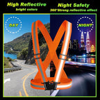 Hercicy 12 Pcs Reflective Vest High Visibility Safety Vests, Adjustable Bright Neon Lightweight Strap Gear (Orange)