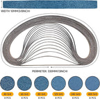 40-Piece 3/8 x 13 Inch 40-400 Grit Zirconia Sanding Belts, Heavy Duty Long-lasting Mini Sanding Bands for Belt Sander, Rust Paint Removal, Wood Metal Grinding and Finishing
