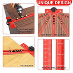 Woodworking T Square Ruler, Precision Drilling Positioning Measuring Tools, Adjustable Aluminum Alloy Sliding 13.5 Inch T-Square Ruler with Angle Adjustment for Carpenter Work and Architect