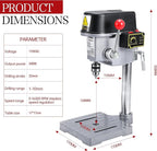 RATTMMOTOR Benchtop Drilling Machine 340W 110V/220V 16000RPM Mini Bench Drill Press 25mm Stroke Drill Chuck 1-10mm Multi-Function Drilling Milling Machine (110V)