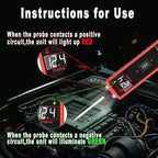 Power Circuit Probe Tester 6V-30V DC Test Light Car Fuse Tester Tool Short Circuit Located Auto Electrical Tester Kit Component Polarity Identify with Overload Protection,P55 Pro Test Probe.