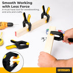 6 inch Spring Clamps Heavy Duty - 4 Pack Large Plastic Clamps for Woodworking, Crafts, Backdrop and Pool Cover with 3 inch Mouth Opening - Rust Free Spring Clips with Non-Detachable Jaw Pads