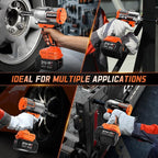 1/2" Cordless Impact Wrench 1600Nm(1200Ft-lbs) High Torque Brushless Impact Gun with 2 x 4.0Ah Batteries, 6 Sockets, Charger, Extension Bar, Variable Speeds for Home/Car/Truck/RV/Mower