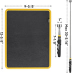 SHALL Magnetic Tool Parts Mat and Telescoping Magnetic Pickup Tool, Flexible Magnetic Tool Holder Pad W/ 83 Built-In-Magnets & 25LBS Pull Force Extendable Magnet Hold Mechanic Wrenches Screws Bolts