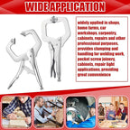 Yexiya 10 Pcs Locking C Clamp, Locking Pliers Adjustable Welding Clamp with Regular Tip and Swivel Pad for Shop Home Farm and Auto Workshop Woodworking, Cabinetry, Repair (4 Inch)