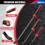 Rizom Pry Bar Set, 3-Piece Pry Bar with Strike Cap Handle, Angled Tip for Prying, Lifting and Pulling Objects