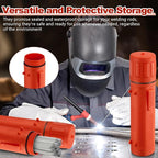 Zonon 4 Pcs Electrode Rod Storage Tube 14 Inch Airproof and Waterproof Welding Rod Holder for Canister(Orange)