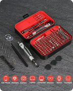 Screwdriver Set – Precision Screwdriver Bit Sets 130 in 1, Mini Hex Phillips Torx Slotted Screwdriver Bit Set with Tool Box, Ideal for Electronics, Laptop, iPhone, Jewelers and More(130-IN-Red)