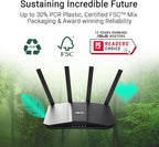 ASUS RT-BE82U Dual-Band WiFi 7 (802.11be) Smart AiMesh Extendable Router, 6500 Mbps, Five 2.5GbE Ports, 4096-QAM, Up to 3 SSIDs for IoT Devices, Parental Controls & VPNs, Advanced Network Security