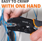 Wirefy Crimping Tool 8.7" for Quick Change Crimping Dies - Ratcheting Wire Crimper - Crimping Pliers - Terminal Crimp Tool - 26-8 AWG (Crimping Dies Sold Separately)