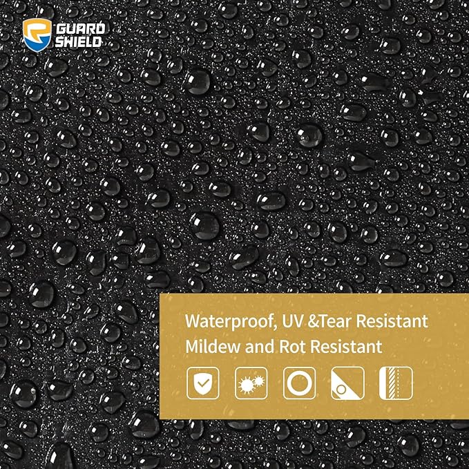 GUARD SHIELD Super Heavy Duty Black/Silver Ploy Tarp Cover 12x16 Feet Waterproof Tarps 16mil Thick UV and Tear Resistant Tarpualin