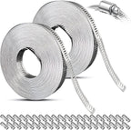Hose Clamps Stainless Steel, Hose Clamp Assortment Kit, 32.81FT DIY Large Adjustable Worm Gear Metal Clamps Fuel Line Clamp with 40 Fasteners for Plumbing, Water Pipe, Radiator, Automotive, Mechanical