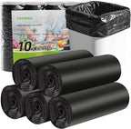 Zhuqing 3 Gallon Trash Bags, 10L Biodegradable Garbage Bags, 100 Counts Compost Wastebasket Liners Bags for Kitchen Bathroom Office, Black